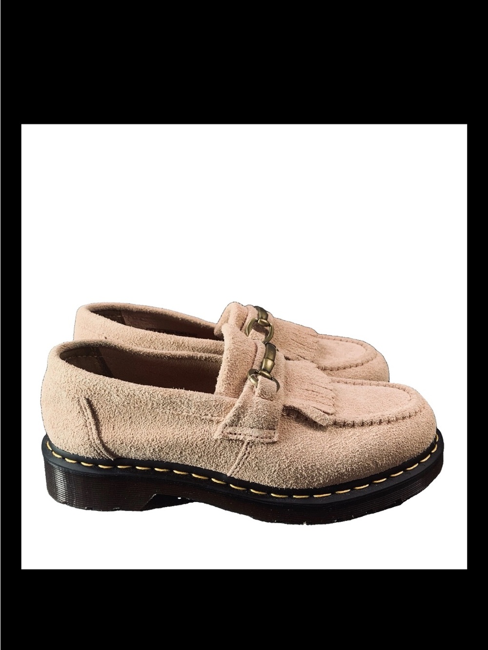 DR Martens Adrian Snaffle Desert Oasis Peach Beige Suede Loafer Men Sz8 WomenSz9